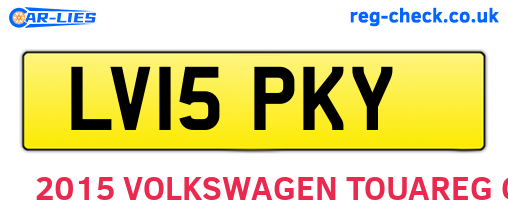 LV15PKY are the vehicle registration plates.