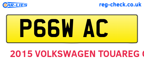 P66WAC are the vehicle registration plates.