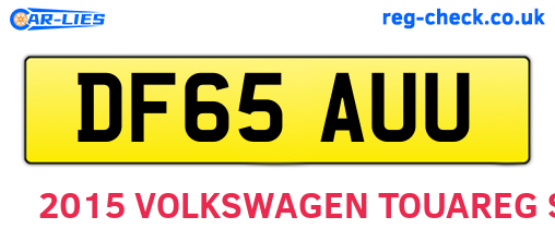DF65AUU are the vehicle registration plates.