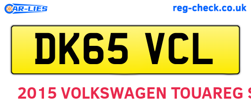 DK65VCL are the vehicle registration plates.