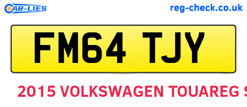 FM64TJY are the vehicle registration plates.