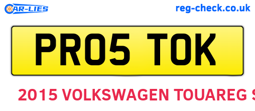 PR05TOK are the vehicle registration plates.