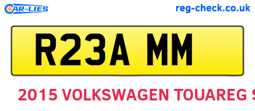 R23AMM are the vehicle registration plates.