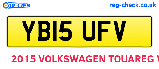 YB15UFV are the vehicle registration plates.