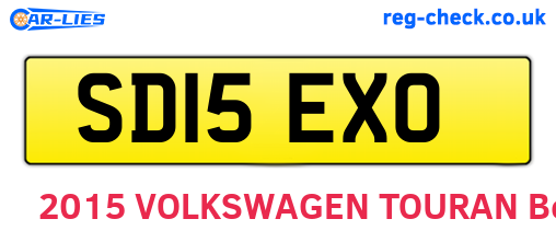 SD15EXO are the vehicle registration plates.
