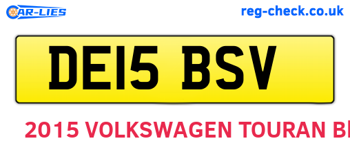 DE15BSV are the vehicle registration plates.