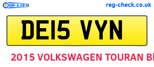 DE15VYN are the vehicle registration plates.