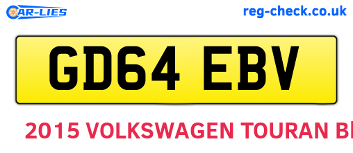 GD64EBV are the vehicle registration plates.