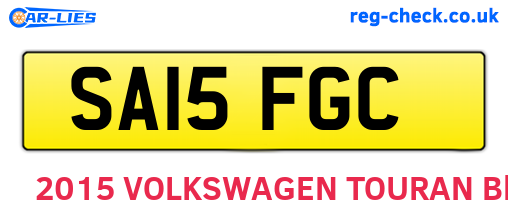 SA15FGC are the vehicle registration plates.