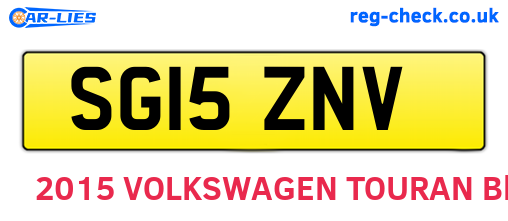 SG15ZNV are the vehicle registration plates.