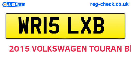 WR15LXB are the vehicle registration plates.