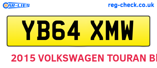 YB64XMW are the vehicle registration plates.