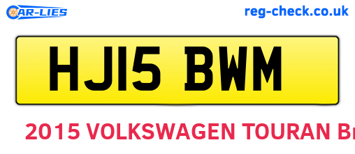 HJ15BWM are the vehicle registration plates.