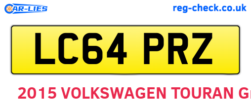 LC64PRZ are the vehicle registration plates.
