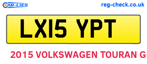 LX15YPT are the vehicle registration plates.