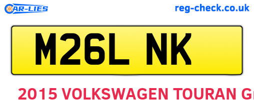 M26LNK are the vehicle registration plates.