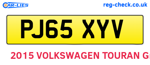 PJ65XYV are the vehicle registration plates.