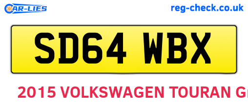 SD64WBX are the vehicle registration plates.