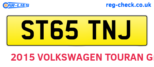 ST65TNJ are the vehicle registration plates.