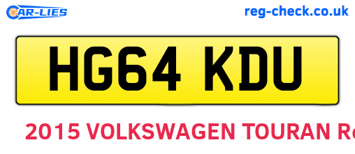 HG64KDU are the vehicle registration plates.