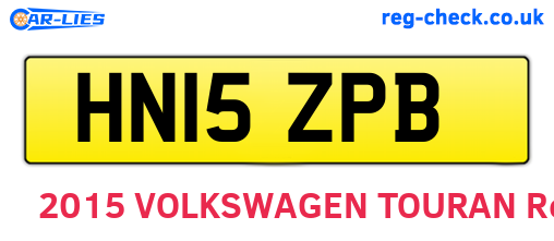 HN15ZPB are the vehicle registration plates.