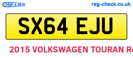 SX64EJU are the vehicle registration plates.