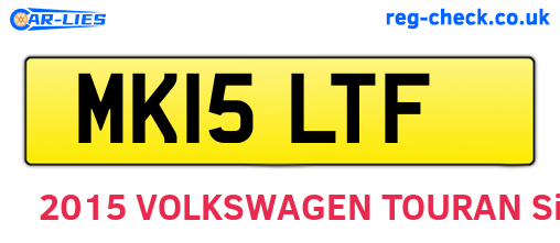 MK15LTF are the vehicle registration plates.
