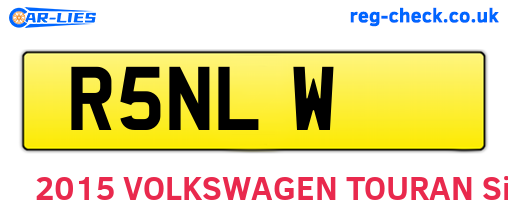 R5NLW are the vehicle registration plates.
