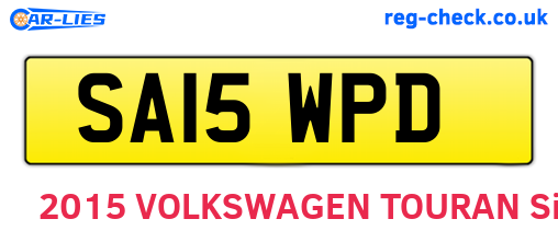 SA15WPD are the vehicle registration plates.