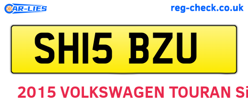 SH15BZU are the vehicle registration plates.