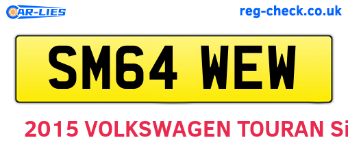 SM64WEW are the vehicle registration plates.