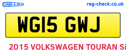 WG15GWJ are the vehicle registration plates.