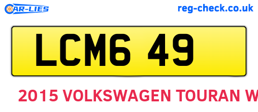LCM649 are the vehicle registration plates.