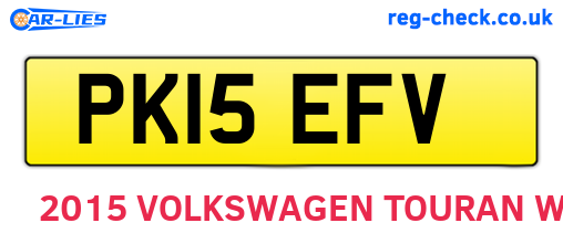 PK15EFV are the vehicle registration plates.