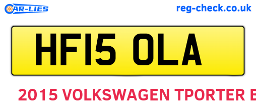 HF15OLA are the vehicle registration plates.