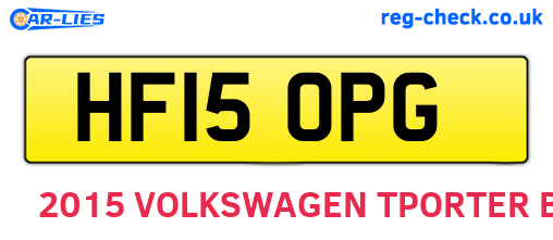 HF15OPG are the vehicle registration plates.
