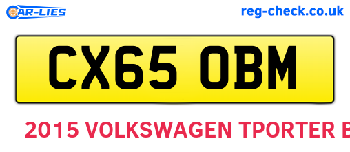 CX65OBM are the vehicle registration plates.
