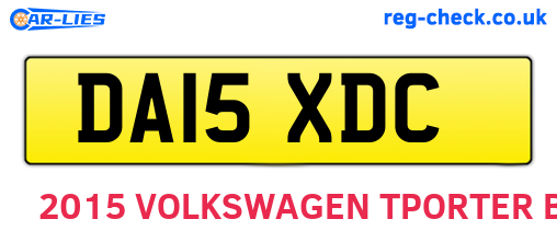 DA15XDC are the vehicle registration plates.