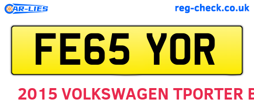 FE65YOR are the vehicle registration plates.