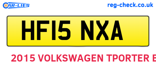 HF15NXA are the vehicle registration plates.