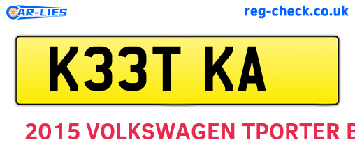 K33TKA are the vehicle registration plates.