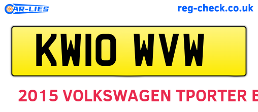 KW10WVW are the vehicle registration plates.