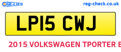 LP15CWJ are the vehicle registration plates.