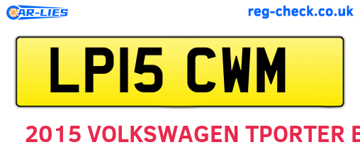 LP15CWM are the vehicle registration plates.