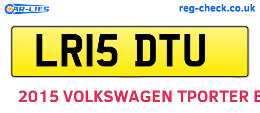 LR15DTU are the vehicle registration plates.