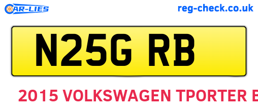 N25GRB are the vehicle registration plates.