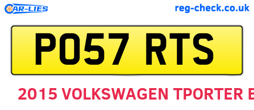 PO57RTS are the vehicle registration plates.