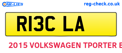 R13CLA are the vehicle registration plates.