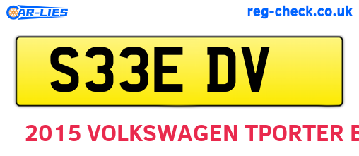 S33EDV are the vehicle registration plates.