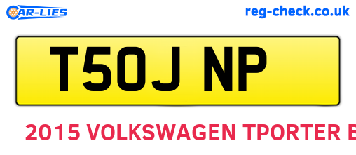T50JNP are the vehicle registration plates.